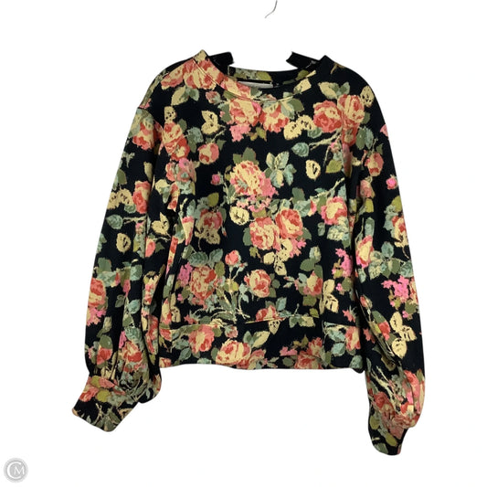 Sweatshirt Crewneck By Loft In Floral Print, Size: Xs