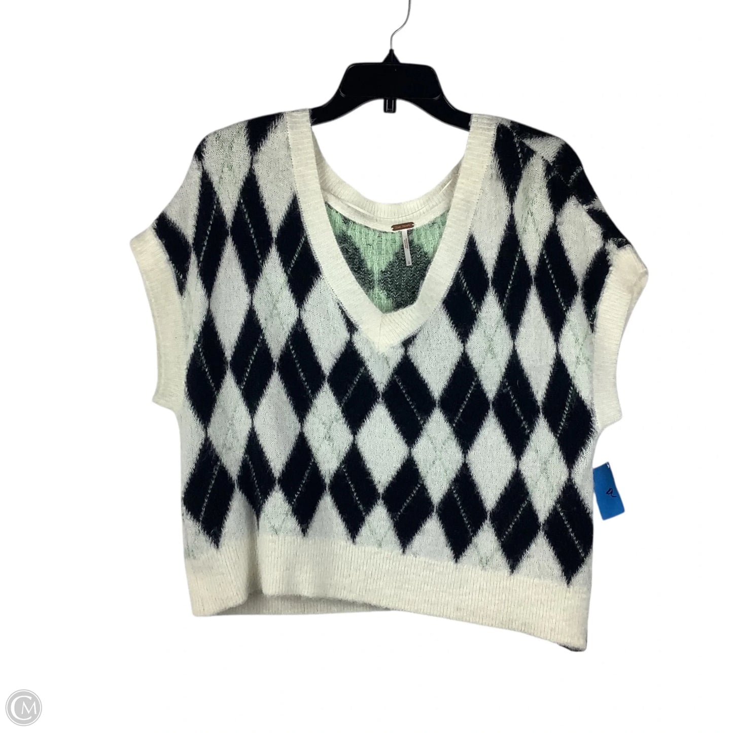 Vest Sweater By Free People In Black & Cream, Size: S