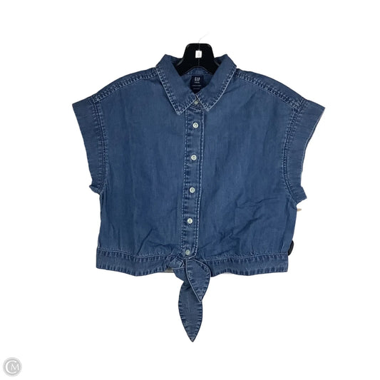 Top Short Sleeve By Gap In Blue Denim, Size: Sp