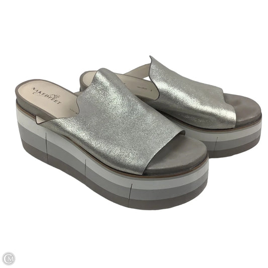 Sandals Heels Wedge By Cmc In Silver, Size: 10