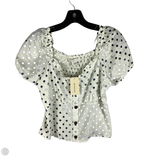 Top Short Sleeve By Monteau In Polkadot Pattern, Size: Xl