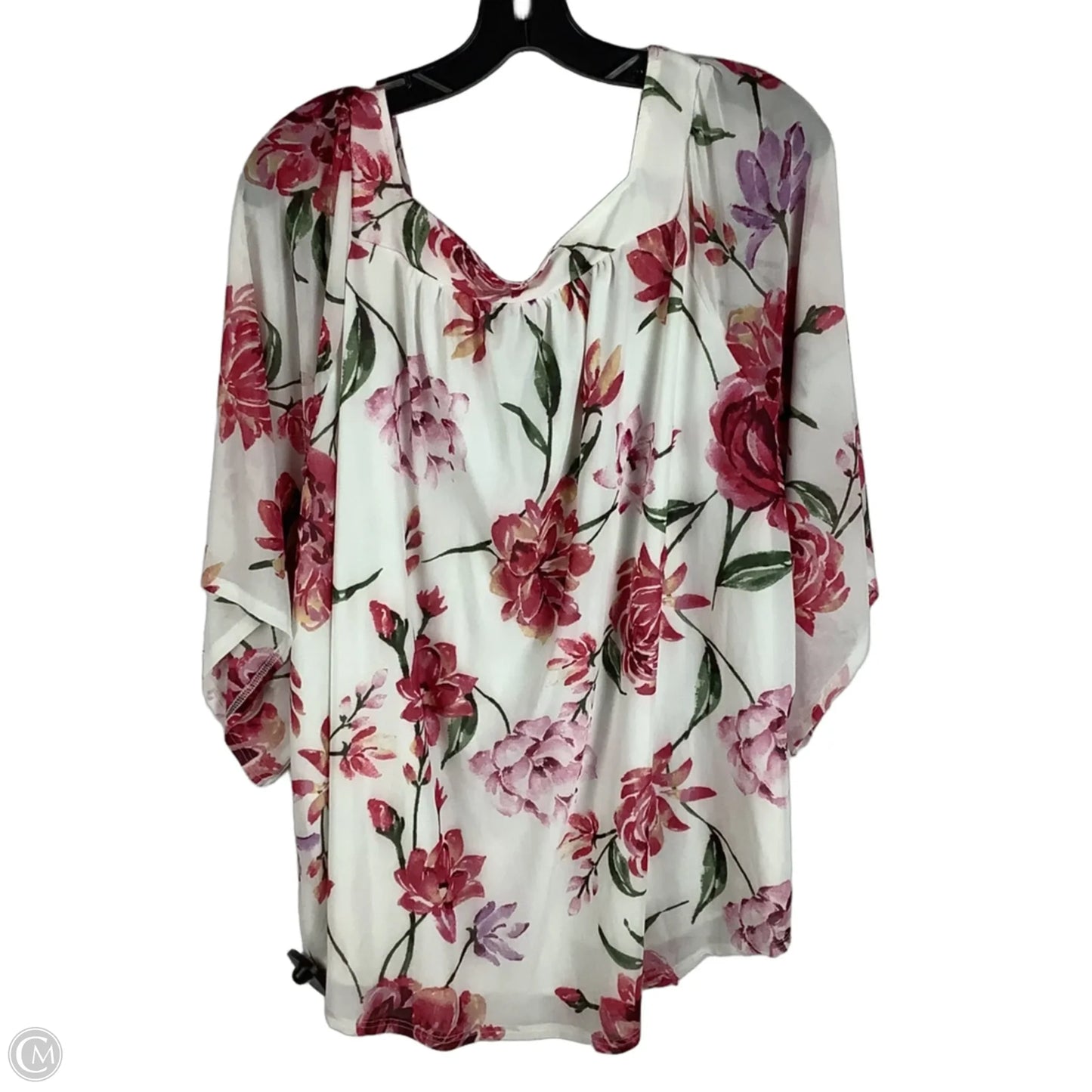 Top Short Sleeve By Siren Lily In Floral Print, Size: 2x