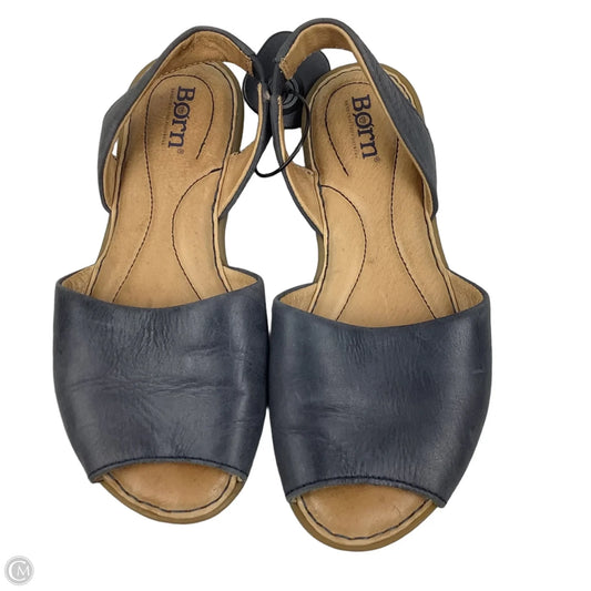 Sandals Flats By Born In Navy, Size: 6
