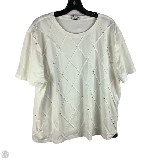 Top Short Sleeve By J. Crew In Cream, Size: Xl