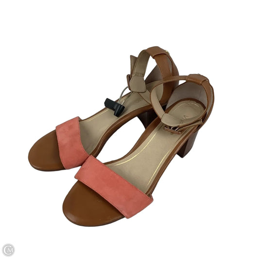 Sandals Heels Block By Vionic In Coral, Size: 10