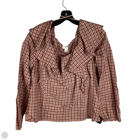Top Long Sleeve By J. Crew In Plaid Pattern, Size: M
