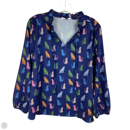 Top Long Sleeve By Michelle Mcdowell In Navy, Size: M
