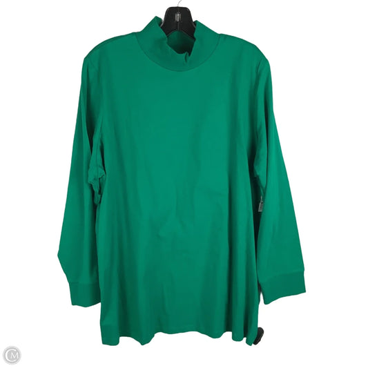 Top Long Sleeve By Woman Within In Green, Size: 1x