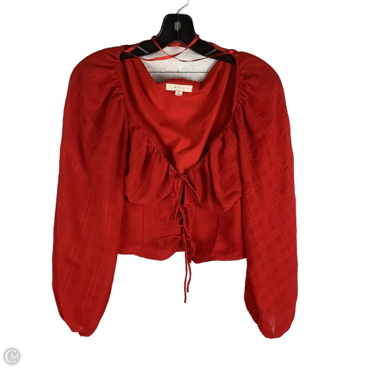 Top Long Sleeve By Mable In Red, Size: S