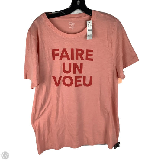 Top Short Sleeve Basic By J. Crew In Pink, Size: Xl