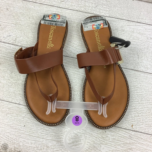 Sandals Flip Flops By Toscanella In Brown, Size: 8