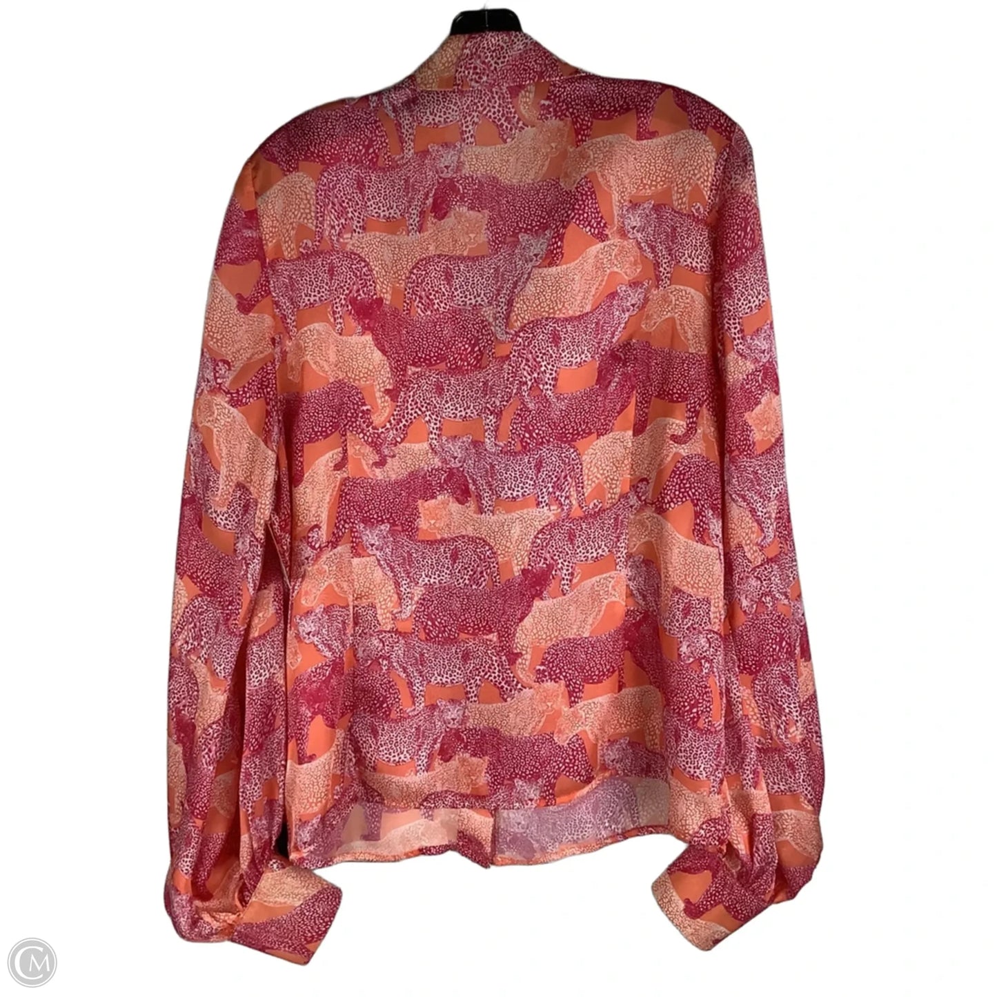 Top Long Sleeve By Molly Bracken In Orange & Pink, Size: Xl