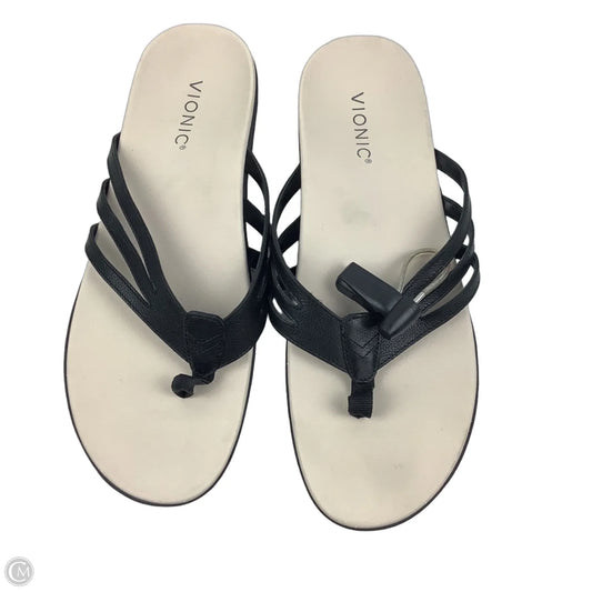 Sandals Flip Flops By Vionic In Black, Size: 9