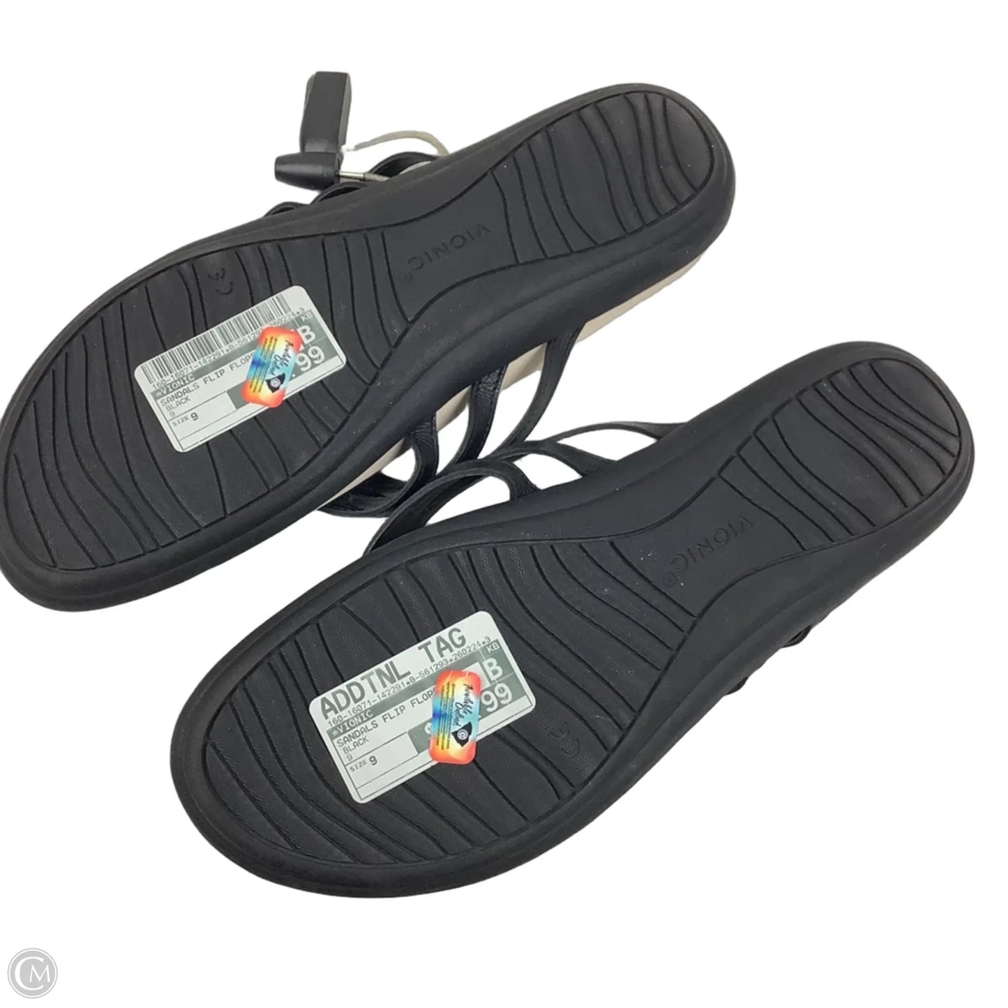 Sandals Flip Flops By Vionic In Black, Size: 9