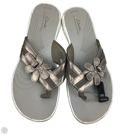 Sandals Flip Flops By Clarks In Bronze, Size: 10