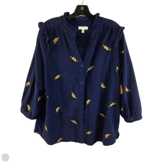 Top Long Sleeve By Crown And Ivy In Navy, Size: Xl