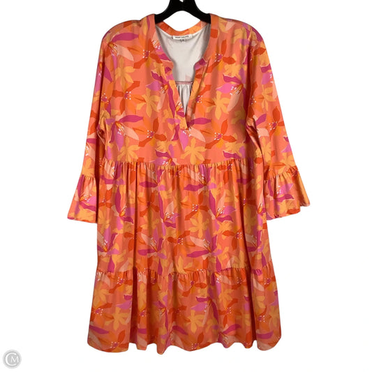 Dress Casual Midi By Mary Square In Orange & Pink, Size: Xxl