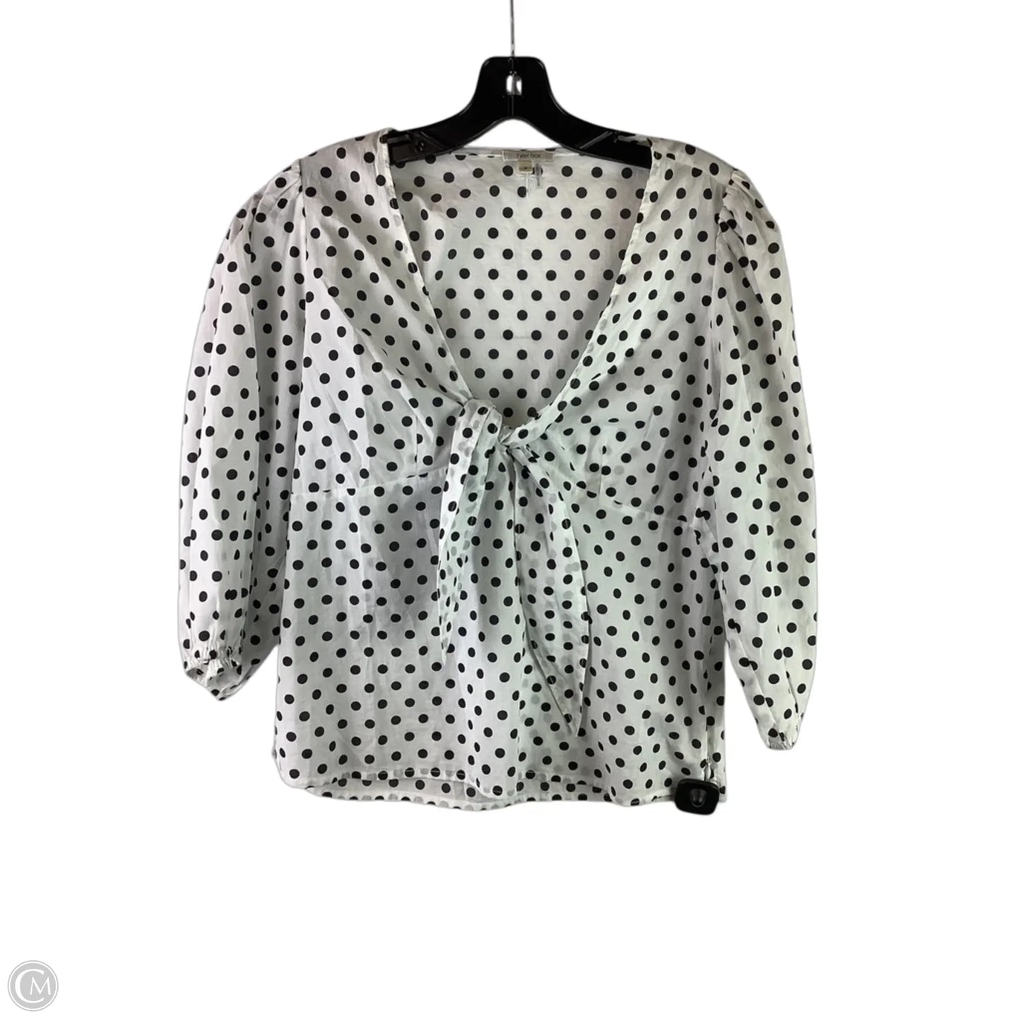 Top Long Sleeve By Tyler Boe In Polkadot Pattern, Size: 8