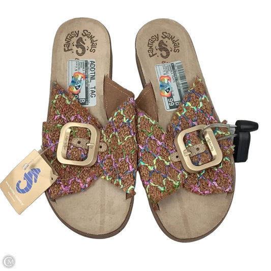 Sandals Flats By Clothes Mentor In Brown, Size: 7.5