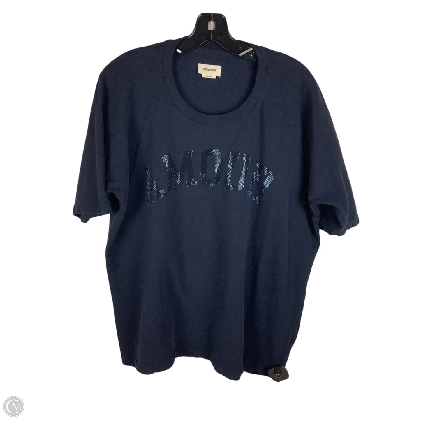 Top Short Sleeve By Zadig And Voltaire In Navy, Size: M