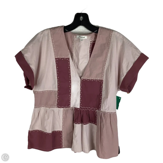Top Short Sleeve By Madewell In Pink & Purple, Size: 2