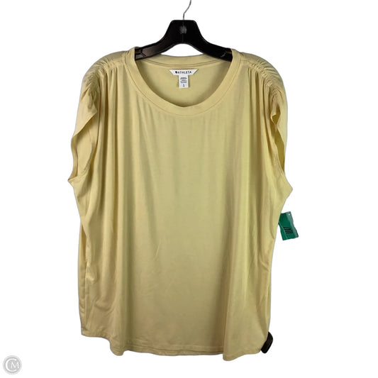 Athletic Top Short Sleeve By Athleta In Yellow, Size: L