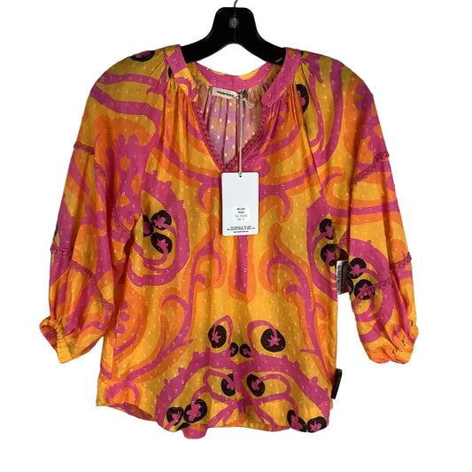 Top Long Sleeve By Cmc In Pink & Yellow, Size: S