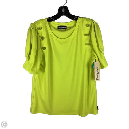 Top Short Sleeve Designer By Karl Lagerfeld In Green, Size: M