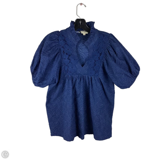 Top Short Sleeve By Umgee In Navy, Size: S