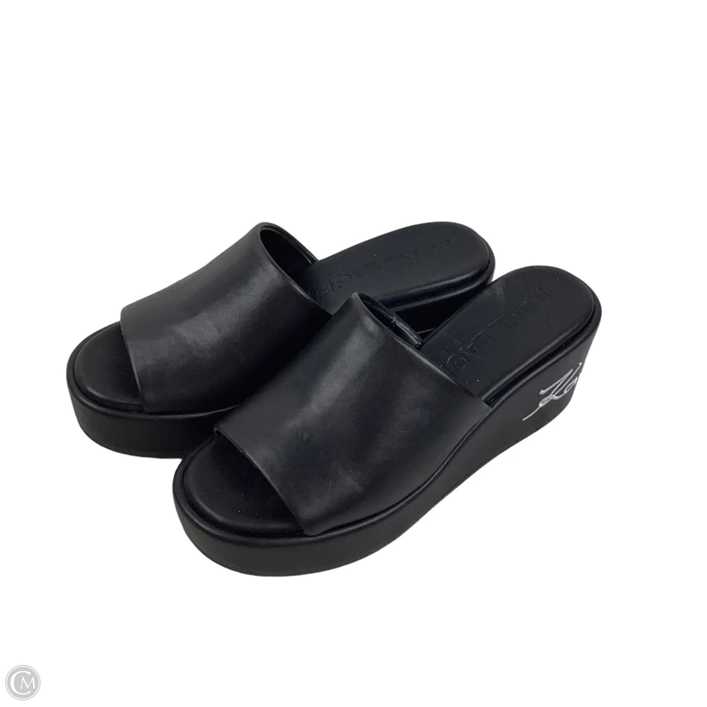 Sandals Designer By Karl Lagerfeld In Black, Size: 7.5