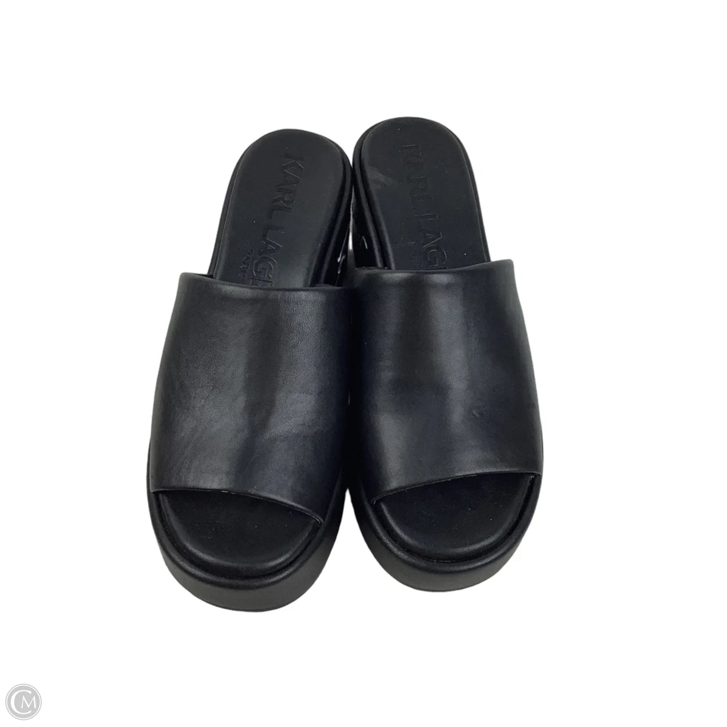 Sandals Designer By Karl Lagerfeld In Black, Size: 7.5
