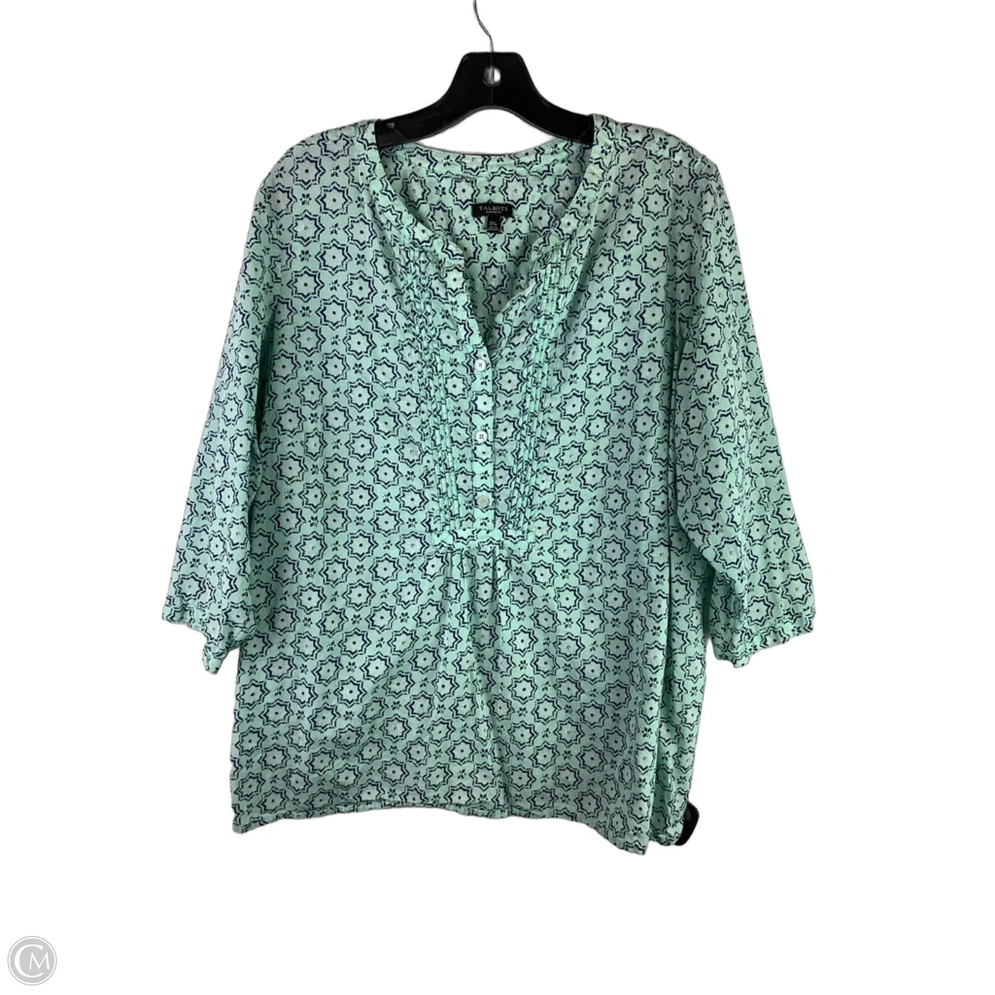 Top Short Sleeve By Talbots In Blue, Size: 2x