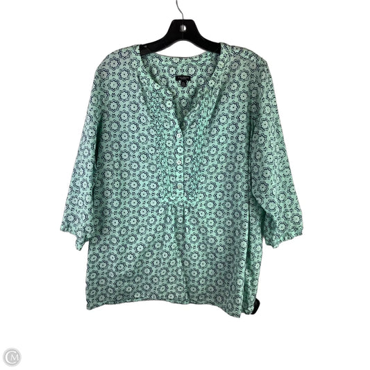 Top Short Sleeve By Talbots In Blue, Size: 2x