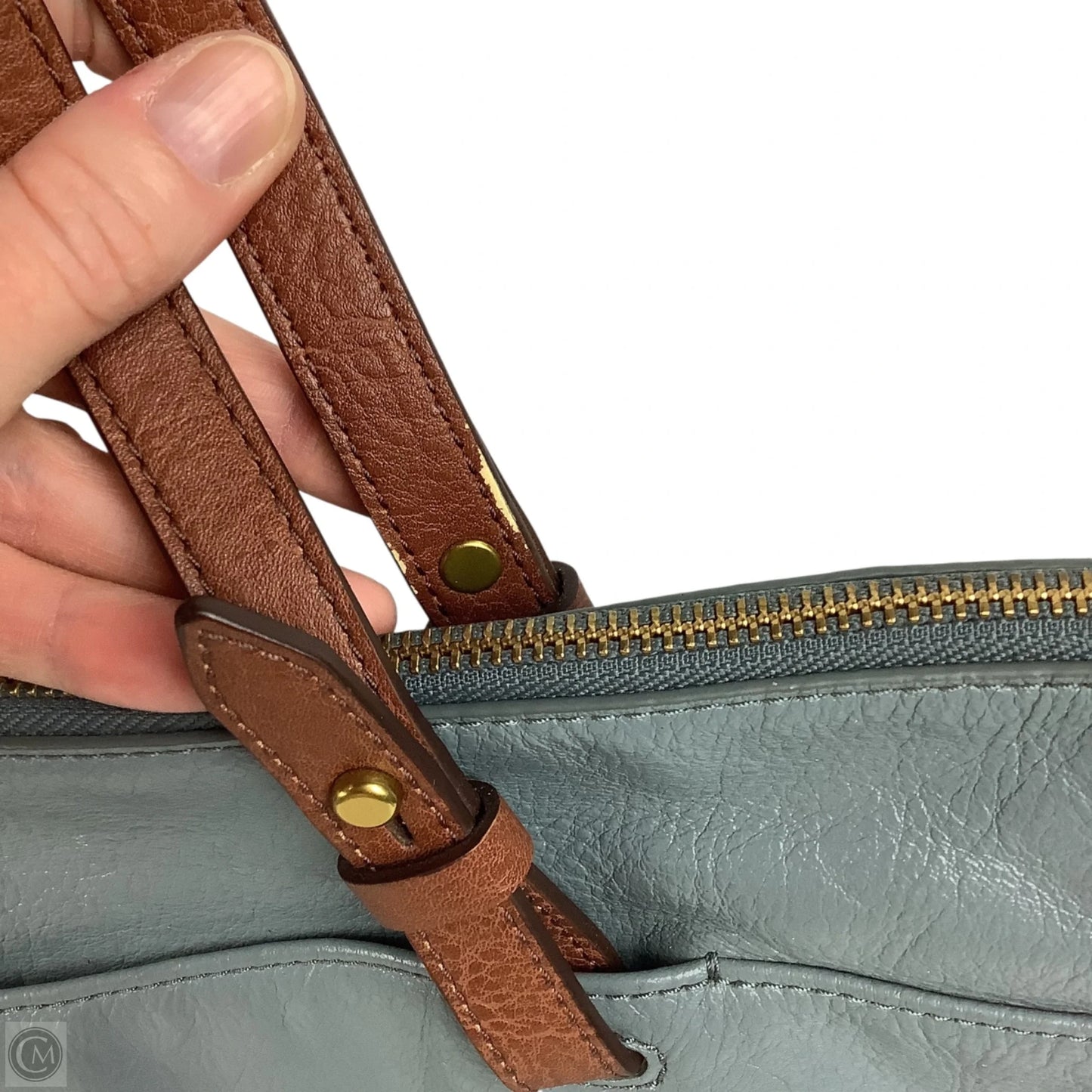 Handbag Leather By Fossil, Size: Large