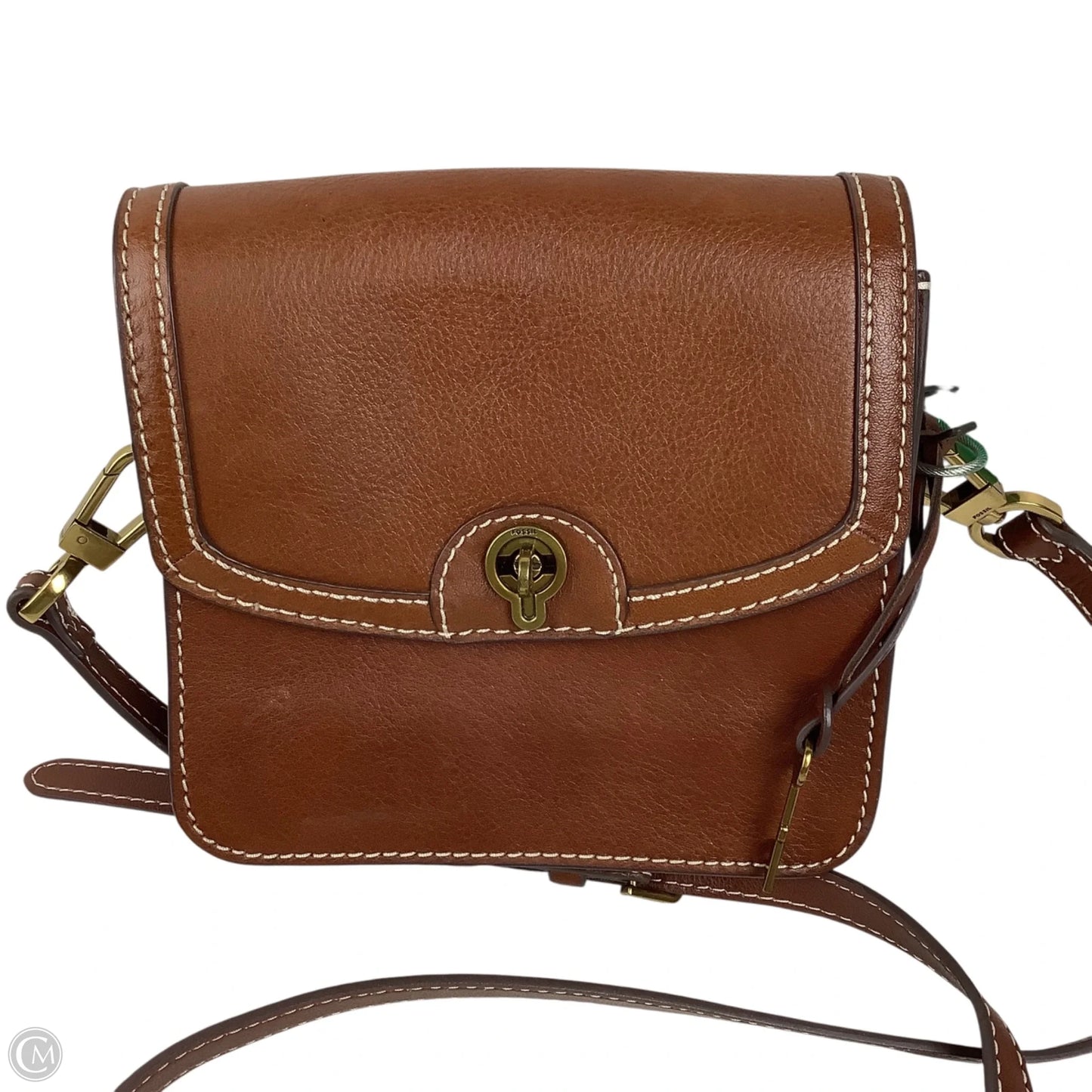 Crossbody Leather By Fossil, Size: Small