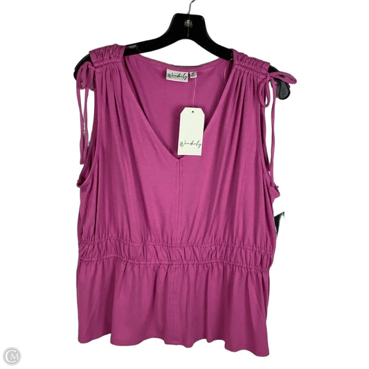 Top Sleeveless By Wonderly In Pink, Size: Xl