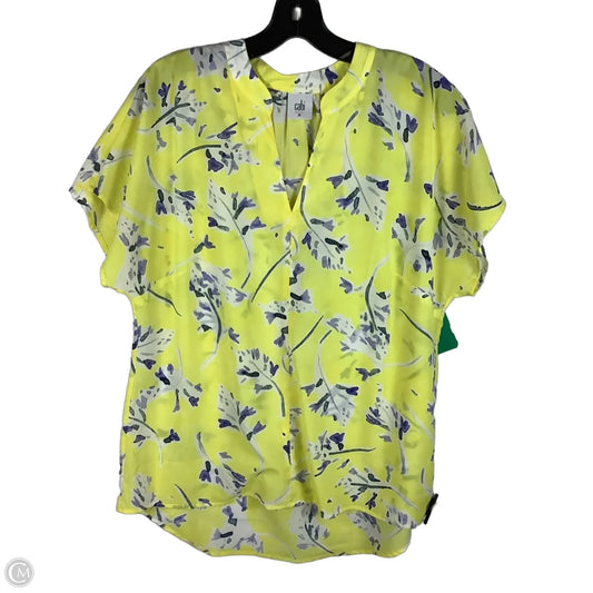 Top Short Sleeve By Cabi In Yellow, Size: M