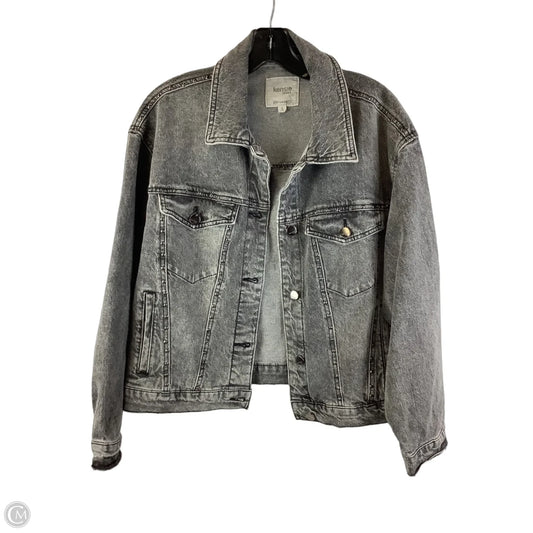 Jacket Denim By Kensie In Grey Denim, Size: L
