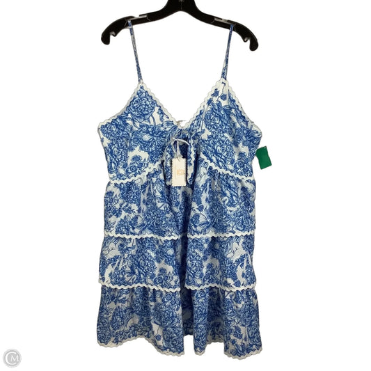 Dress Party Short By Simply Southern In Blue & White, Size: Xl