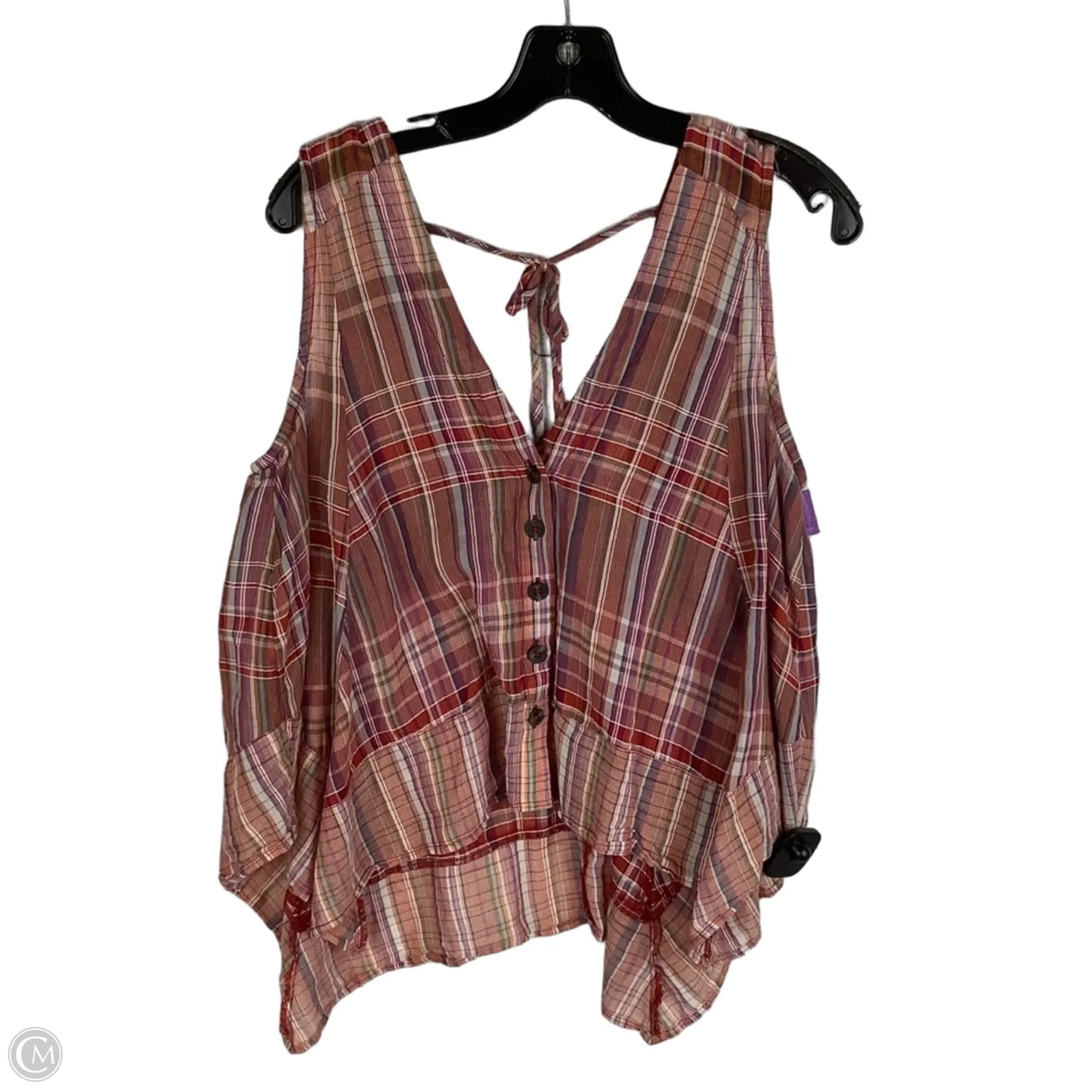 Top Sleeveless By Pilcro In Plaid Pattern, Size: M