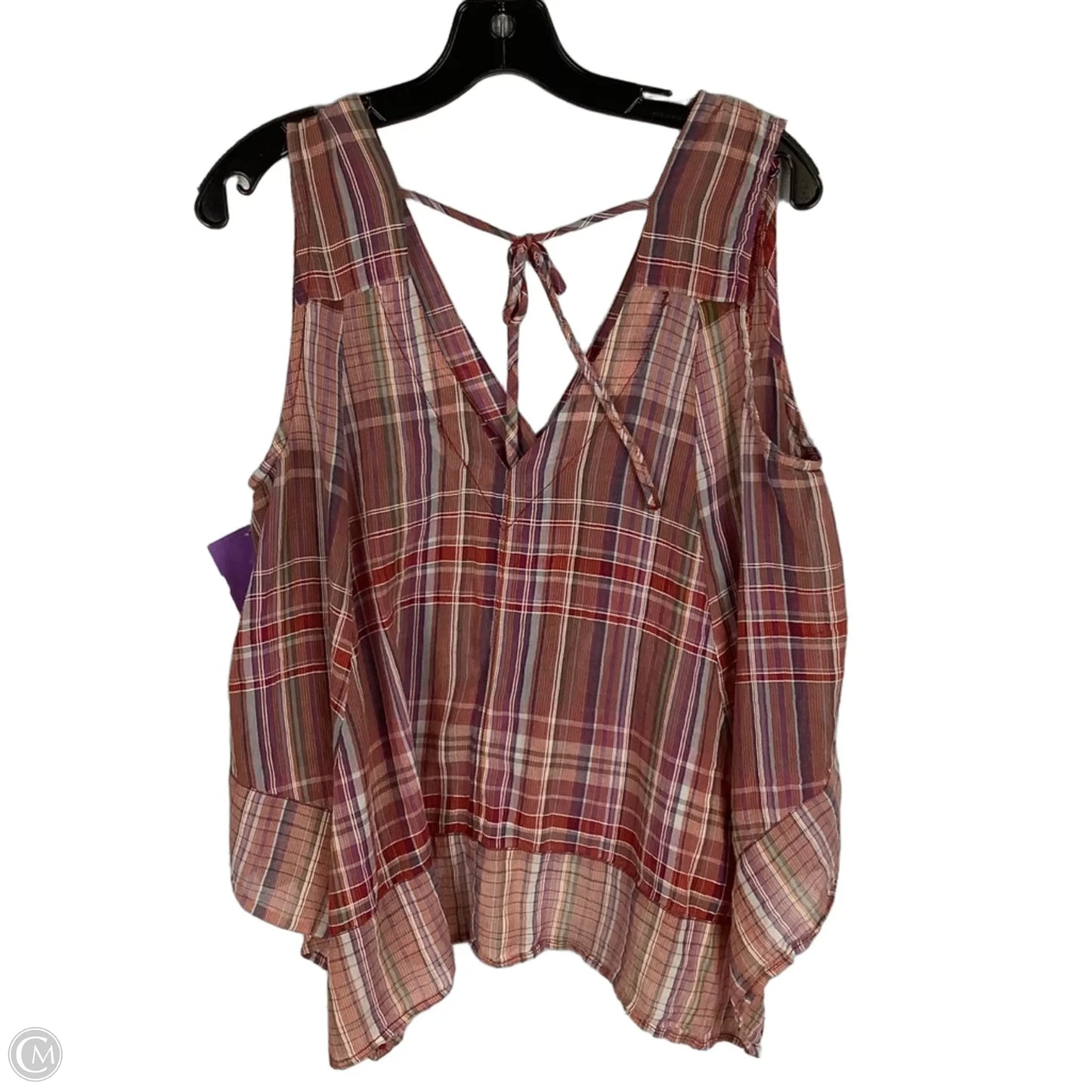Top Sleeveless By Pilcro In Plaid Pattern, Size: M