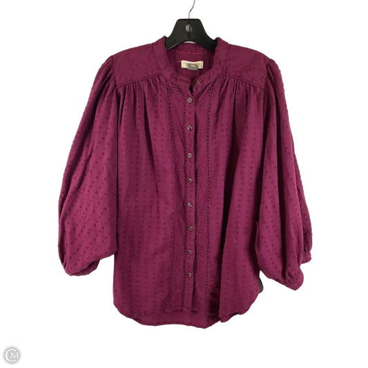 Top Long Sleeve By Pilcro In Purple, Size: M