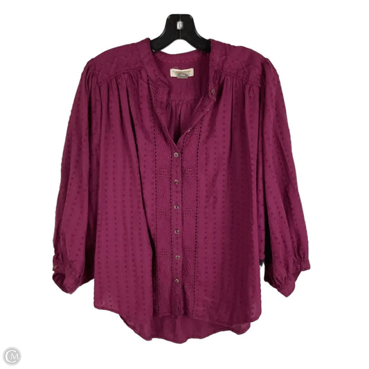 Top Long Sleeve By Pilcro In Purple, Size: M