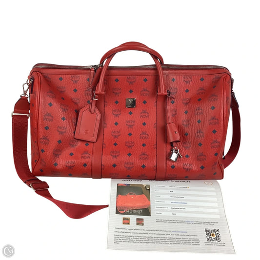 Duffle And Weekender Luxury Designer By Mcm, Size: Large (As is)