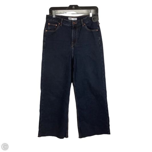 Jeans Wide Leg By Zara In Blue Denim, Size: 8