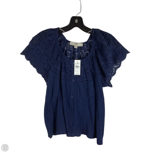 Top Short Sleeve By Loft In Navy, Size: S