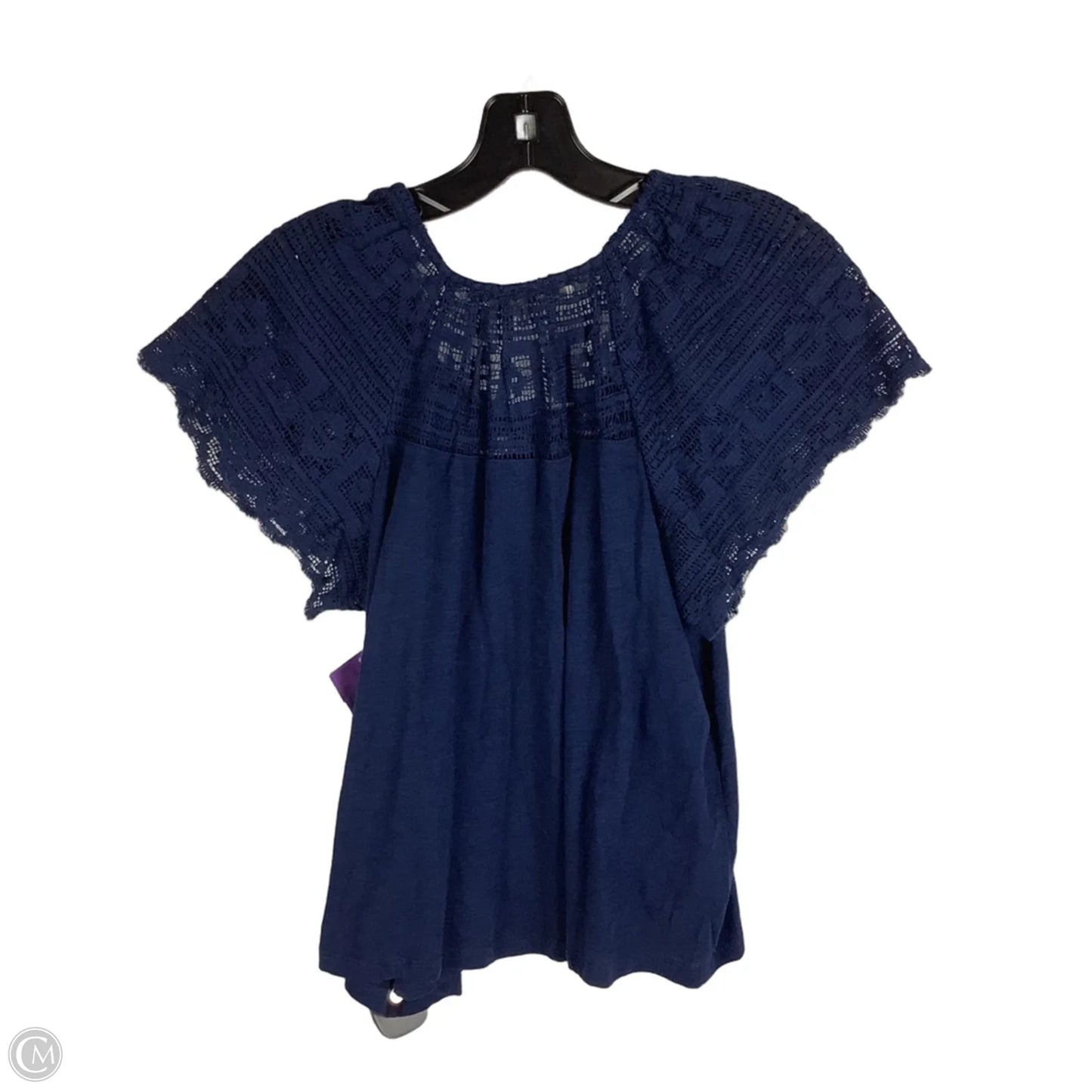 Top Short Sleeve By Loft In Navy, Size: S