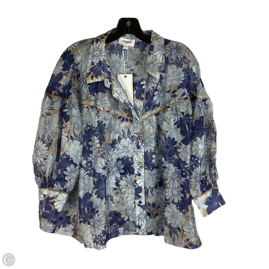 Top Long Sleeve By Anniewear In Floral Print, Size: L