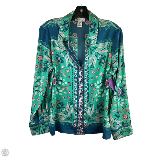 Top Long Sleeve By Rachel Zoe In Aqua, Size: M