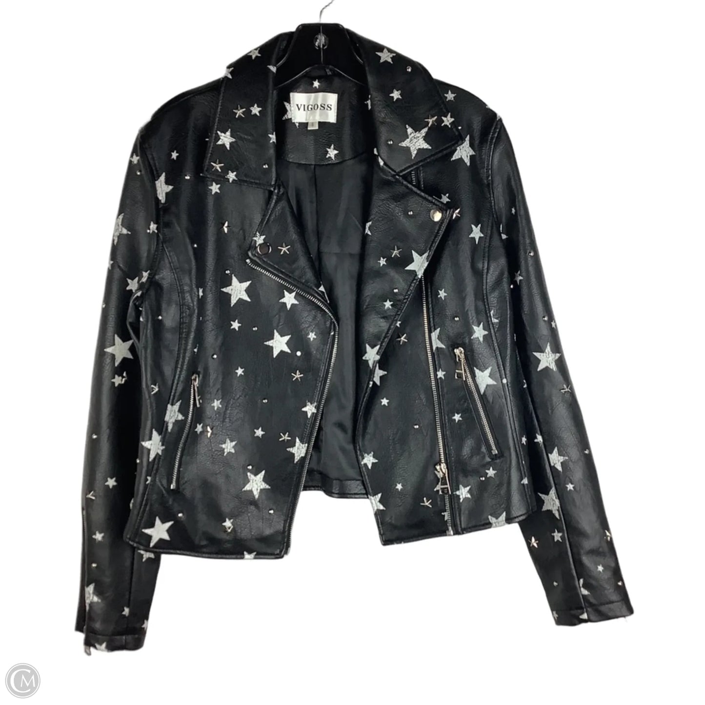 Jacket Moto By Vigoss In Black, Size: S